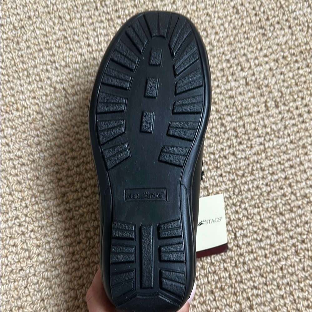 New Boys Deer Stags Black Dress Shoes - Picture 3 of 4